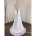 A Line See Through Lace Keyhole Wedding Dress